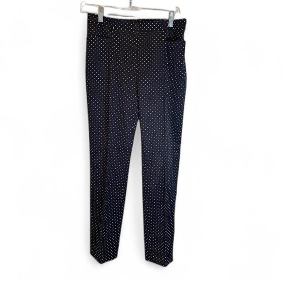 Akris Punto Franca Mini Dot Stretch Cotton Pants US 4 Black White Polka Dot - Picture 2 of 10